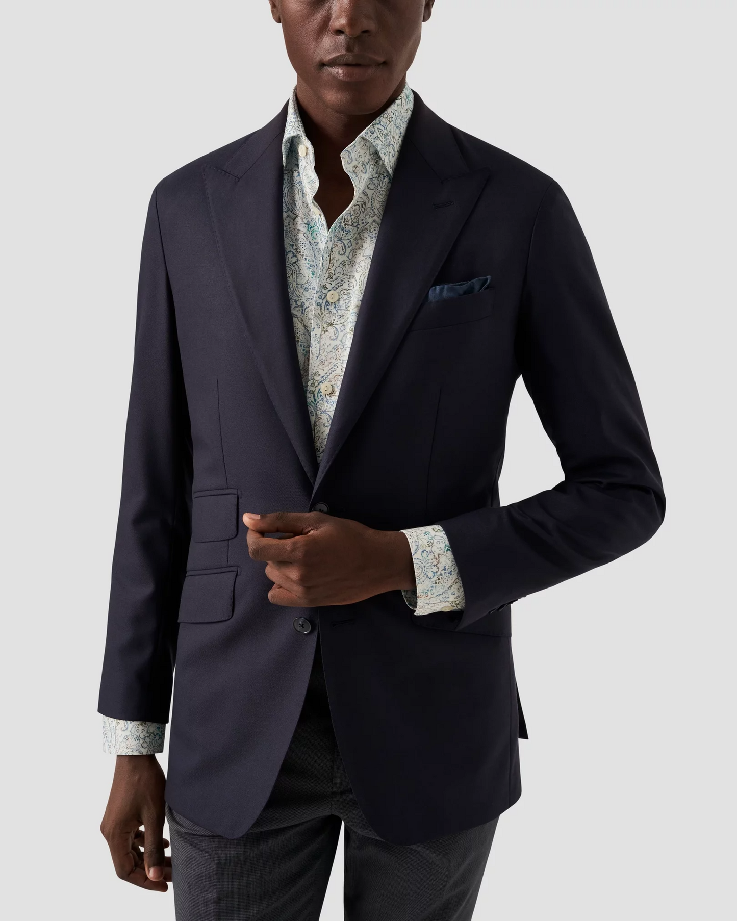 Eton Contemporary Fit Dress Shirt with Classic Paisley Print