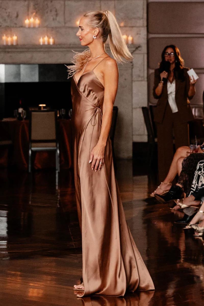 Tatev Satin Wrap Maxi Dress