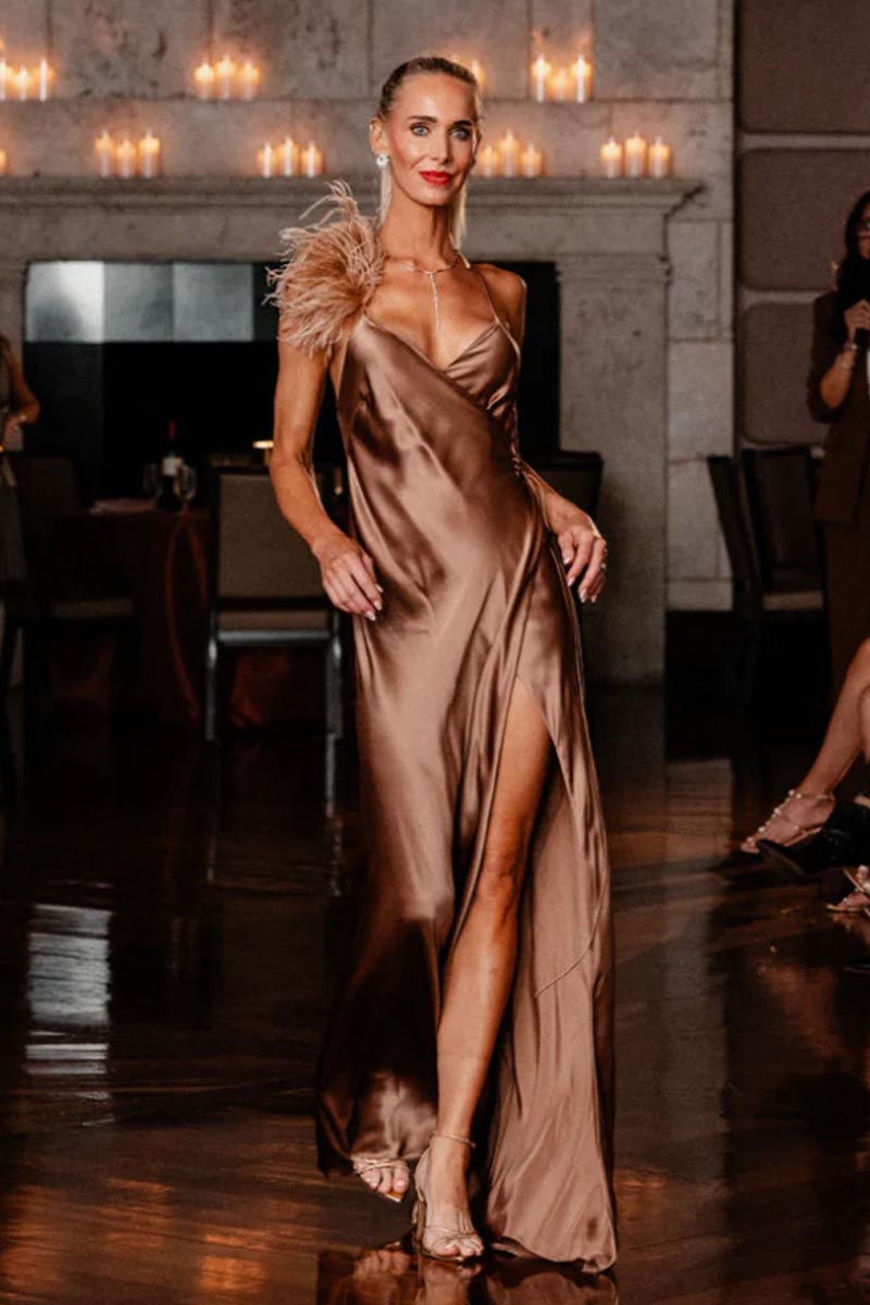 Tatev Satin Wrap Maxi Dress