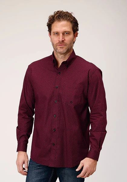 Roper 1847 Four Leaf Foulard (Red) - Men's Western Shirt
