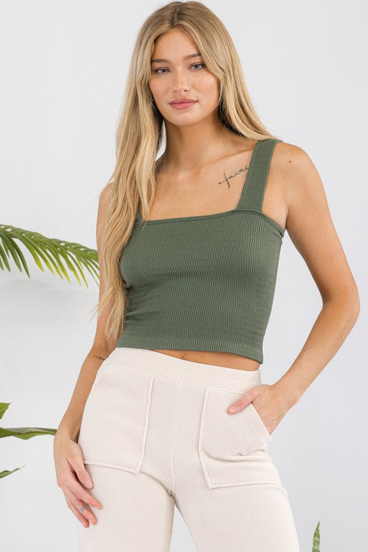 Yelete Seamless Textured Crop Tank