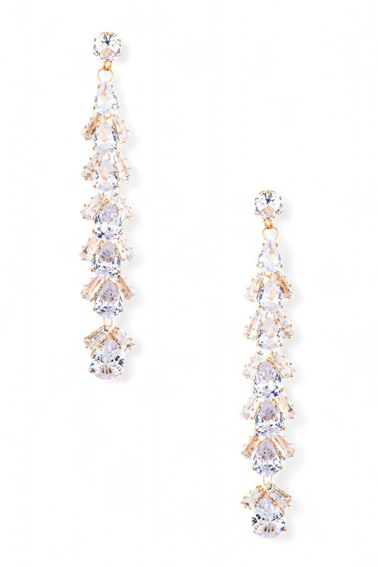 Mix CZ Long Drop Earrings Earrings