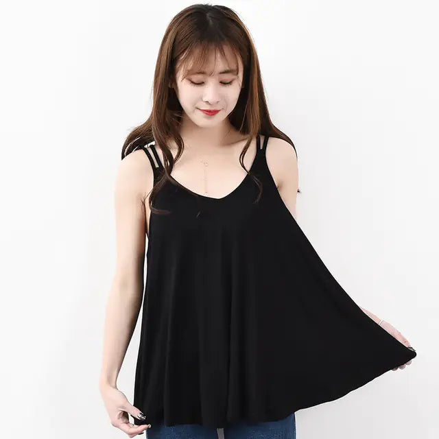 Plus Size Women's Sleeveless Floral Cotton Sling Top