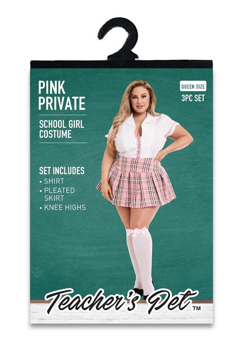 3 Pc Pink Private Schoolgirl Costume