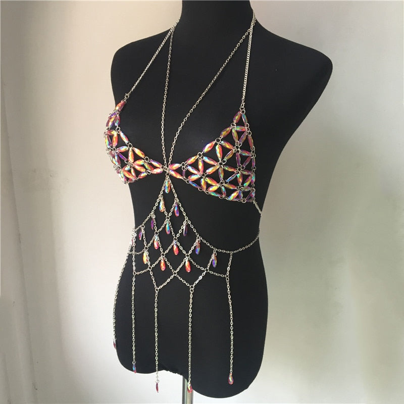 Queen Bling Metal Tassel Sequin Tank