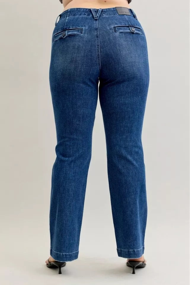 Judy Blue Mid Rise Bootcut Jeans with Welt Pockets Size 0-24