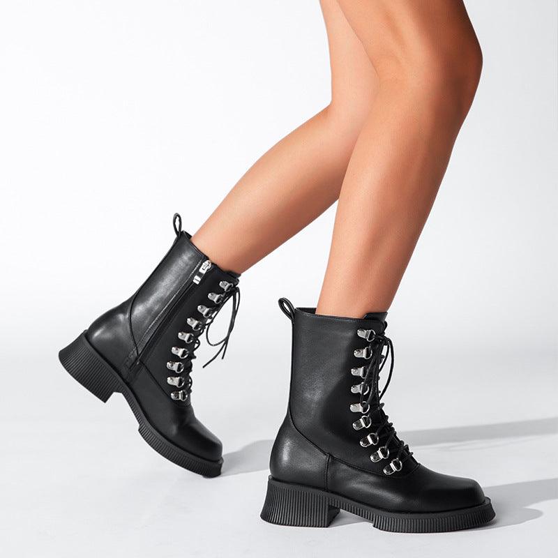 Black Knight Lace-Up Boots