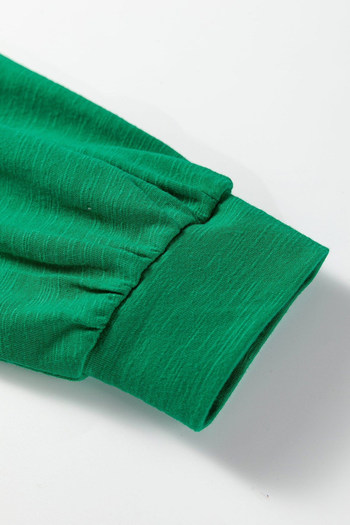 Mist Green Casual Button V Neck Long Sleeve T-Shirt