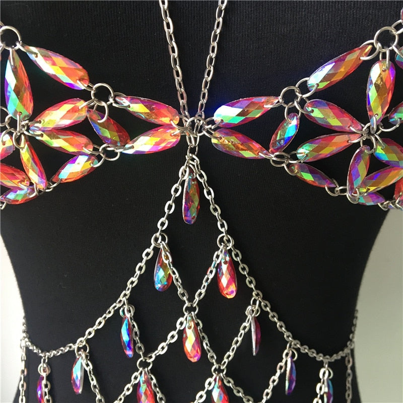 Queen Bling Metal Tassel Sequin Tank