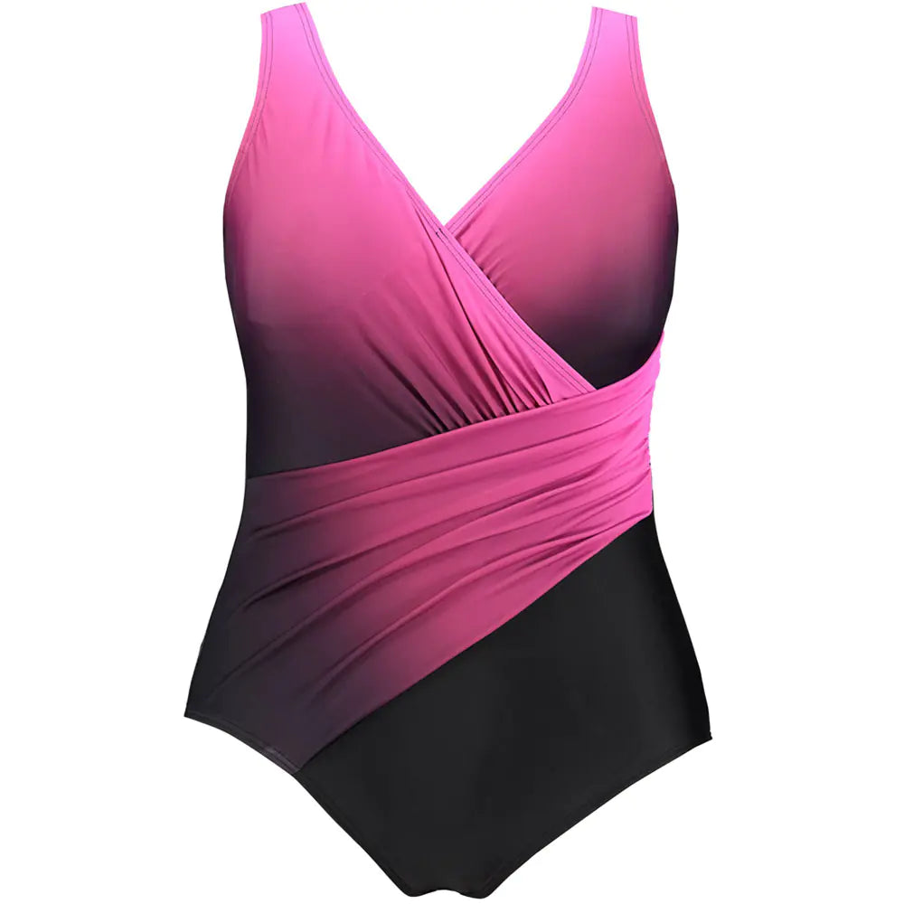 Plus Size Women's High Waist Gradient Swimsuit Dress