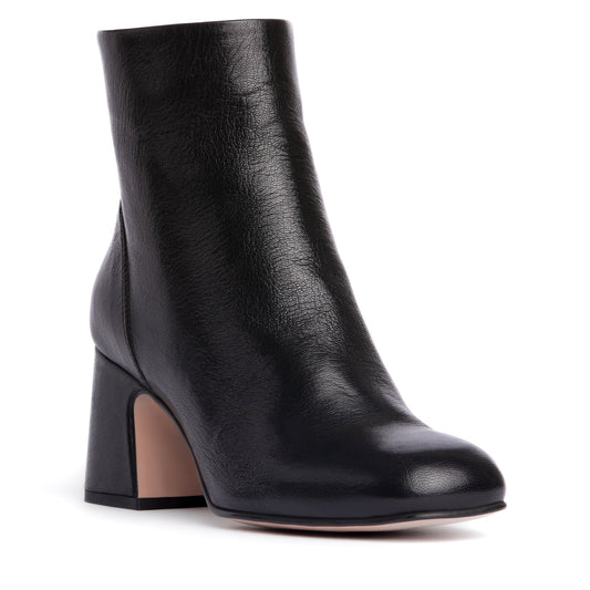 Ruby Crinkled Leather Ankle Bootie