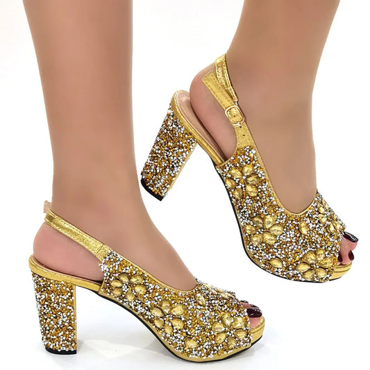 Elegant Crystal-Embellished Slingback Heels for Women