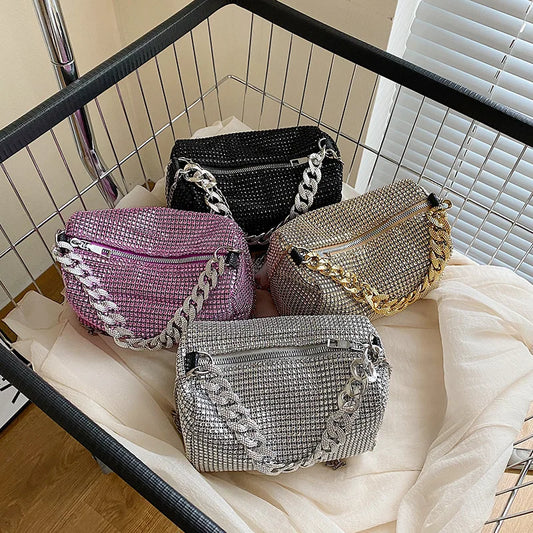Glitter Rhinestone Women's Evening Crossbody Bag