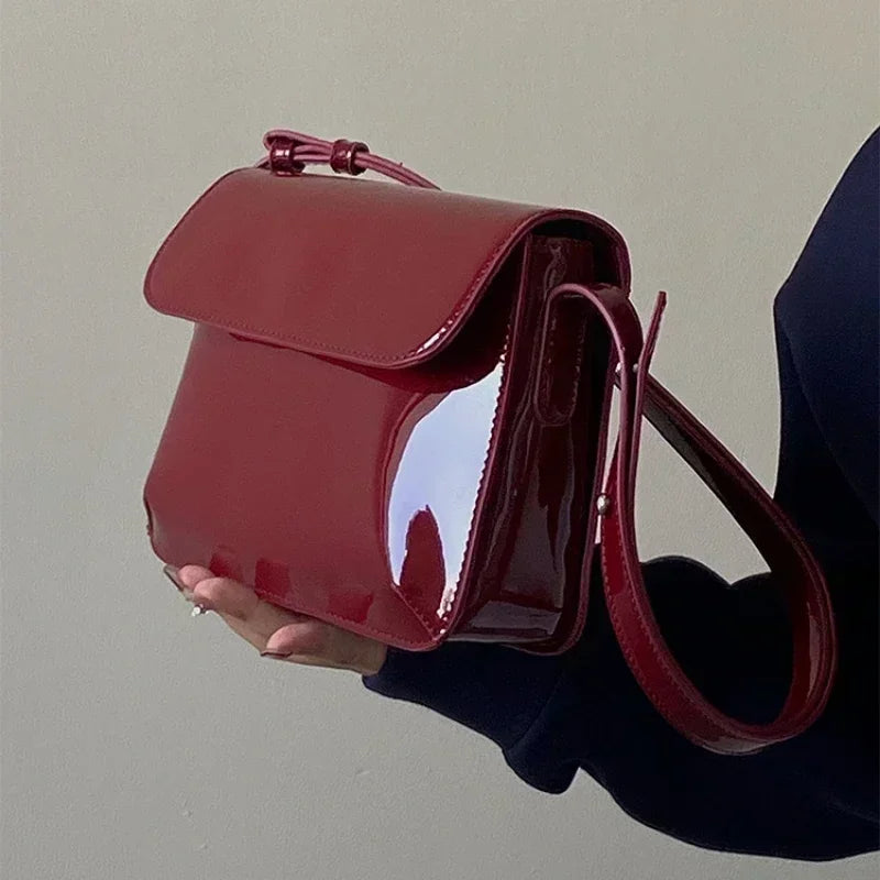 Luxury Designer Patent Leather Shoulder Bag - Women's Crossbody