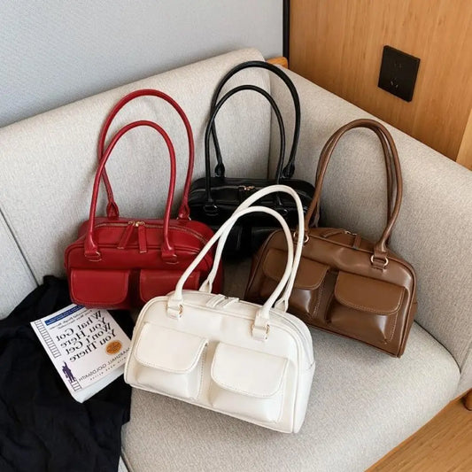 Solid Color High-Capacity Hobo Bag