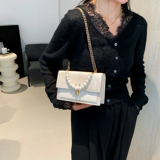 Women's Pearl Chain Crossbody Bag, Handbag