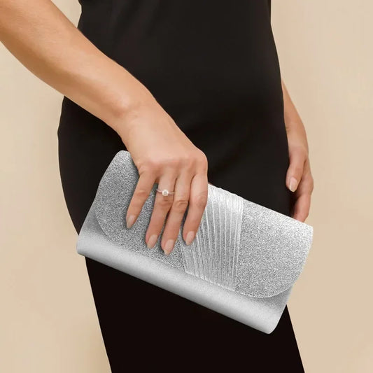 Crystal Evening Clutch Bag - Sequin Shoulder Purse