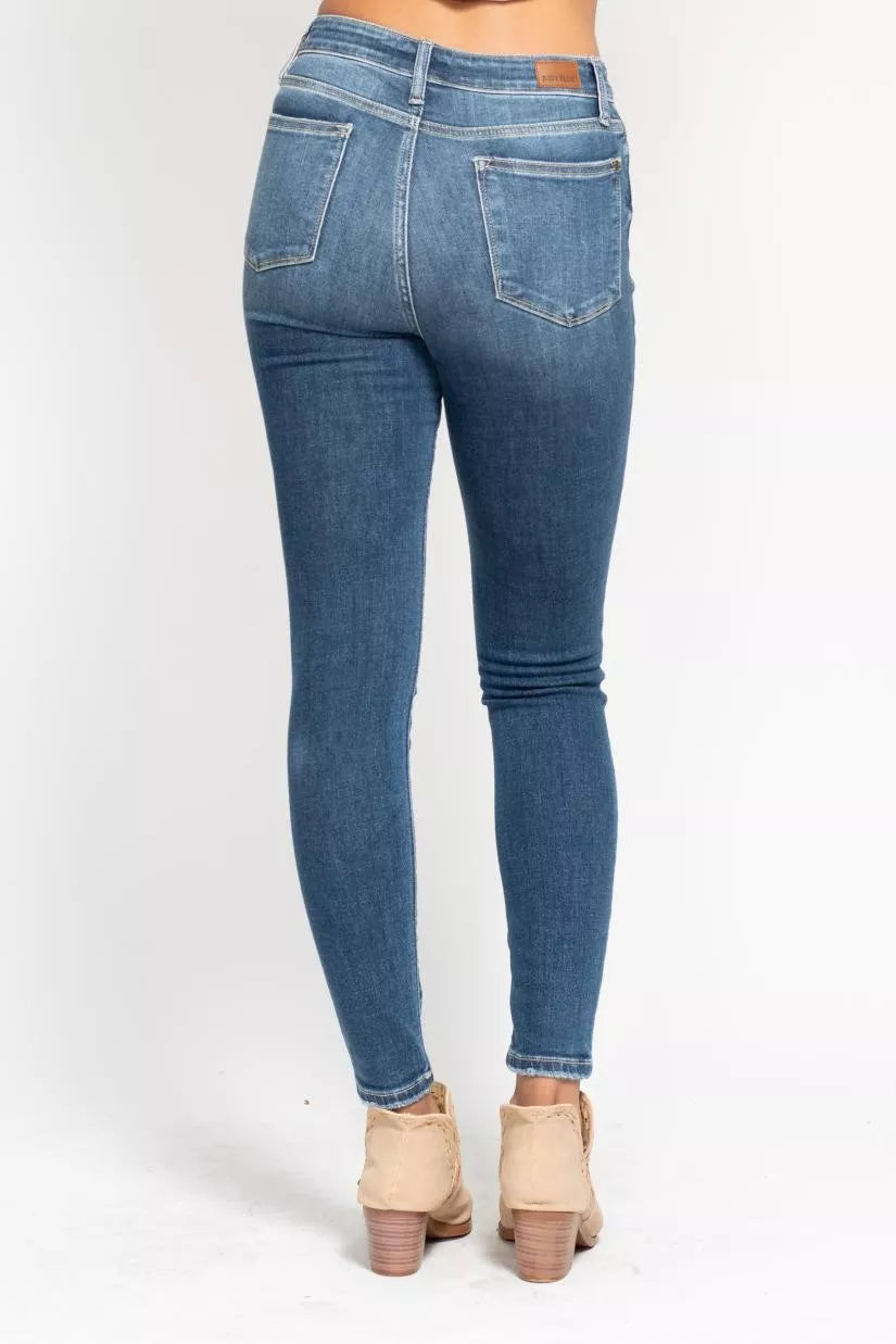Judy Blue High Rise Button Fly Skinny Jeans Size 0-24