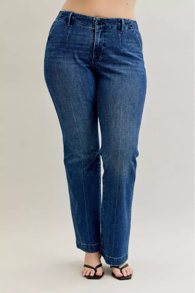 Judy Blue Mid Rise Bootcut Jeans with Welt Pockets Size 0-24