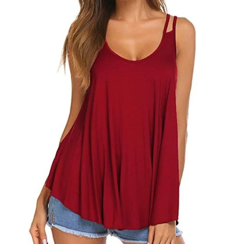 Plus Size Women's Sleeveless Floral Cotton Sling Top