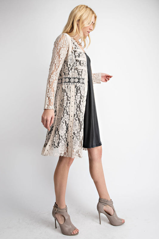Lace With Suede Mix Jacket