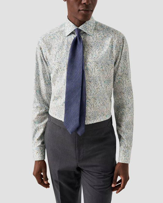 Eton Contemporary Fit Dress Shirt with Classic Paisley Print