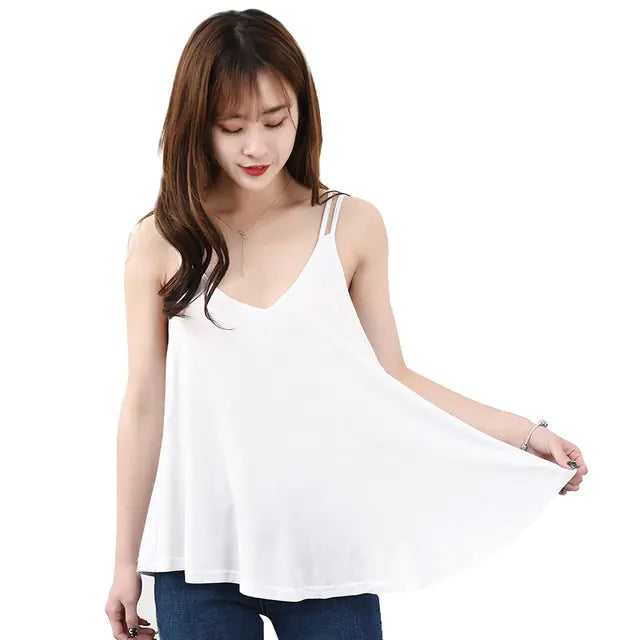 Plus Size Women's Sleeveless Floral Cotton Sling Top