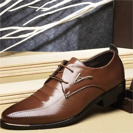 British Style Lace-Up Pointed Toe Leather Shoes
